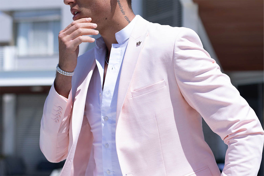 חולצה מכופתרת צווארון סיני לגברים