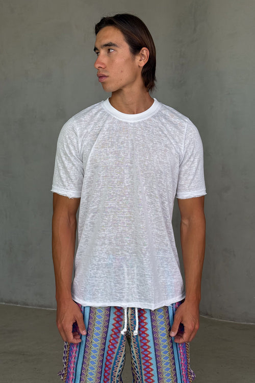 חולצת בייסיק לבנה לגבר – Basic Linen