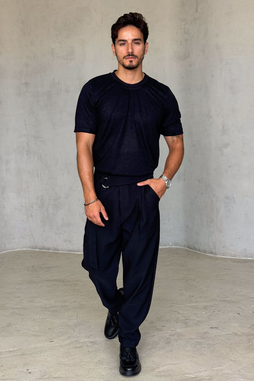חולצת בייסיק לגבר – Basic Linen (שחור)