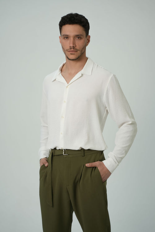 חולצה מכופתרת לבנה– WHITE Classic Shirt