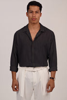 מכופתרת ארוכה – Sunveil Linen (שחור) 1