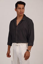 מכופתרת ארוכה – Sunveil Linen (שחור) 4