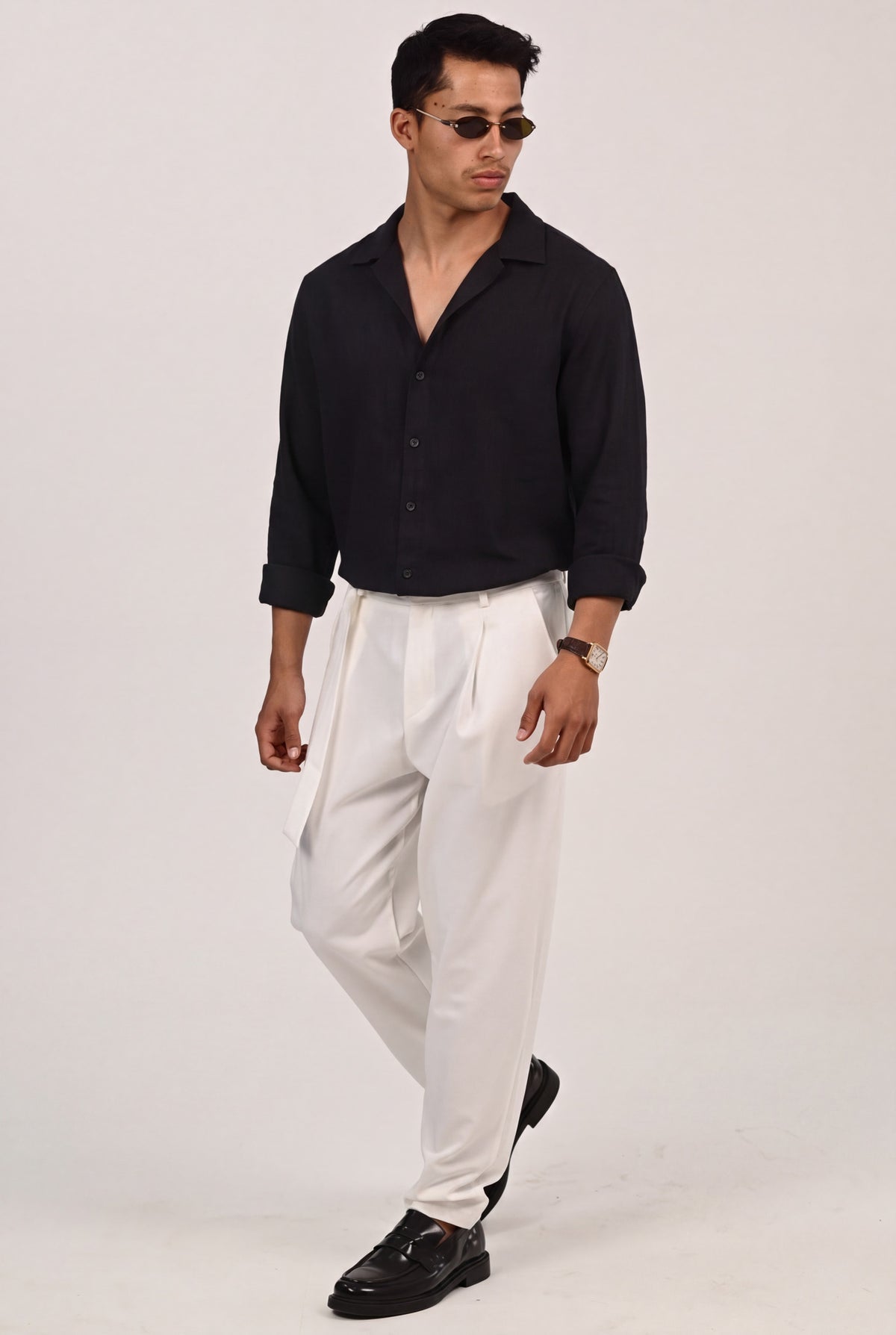 מכופתרת ארוכה – Sunveil Linen (שחור) 5