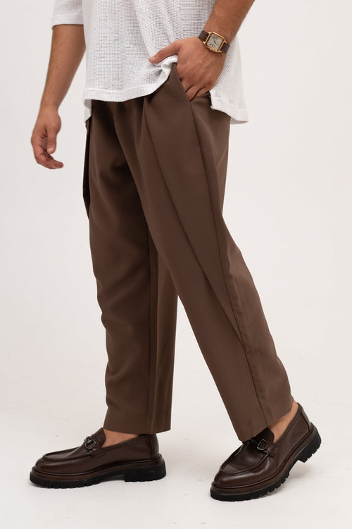 מכנס אלגנט עם חגורה – DANTE TROUSER (מוקה)