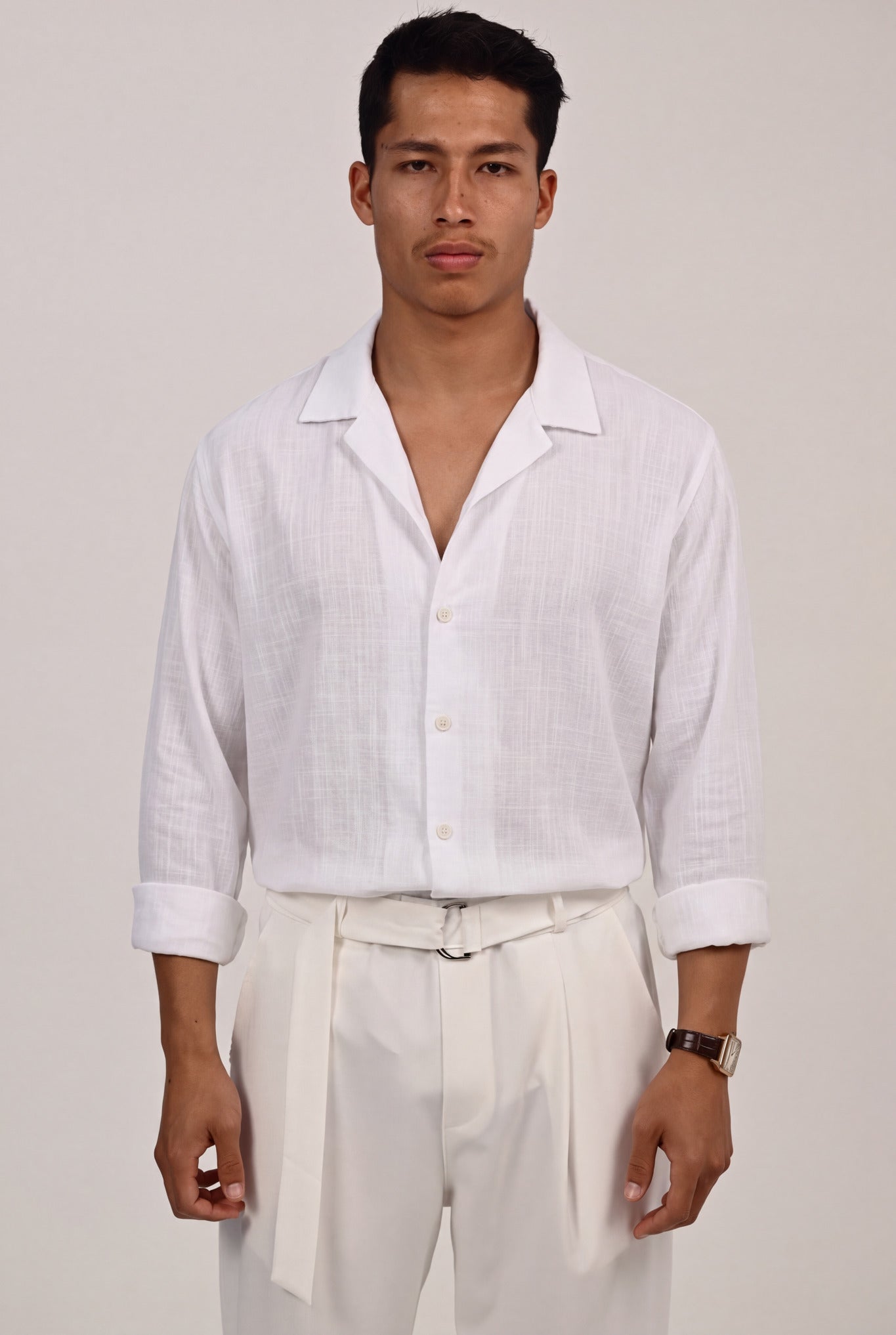 מכופתרת ארוכה – Sunveil Linen (לבן) 1