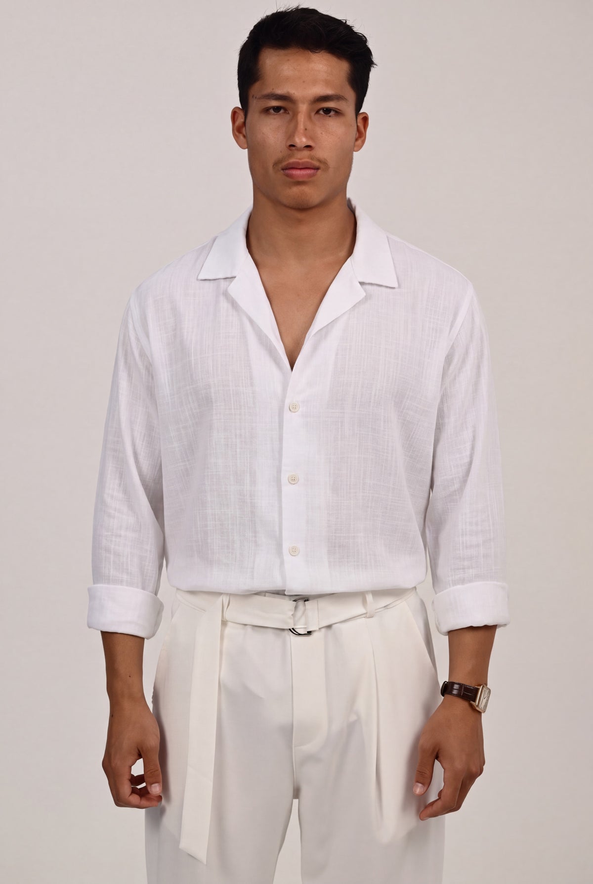מכופתרת ארוכה – Sunveil Linen (לבן) 1